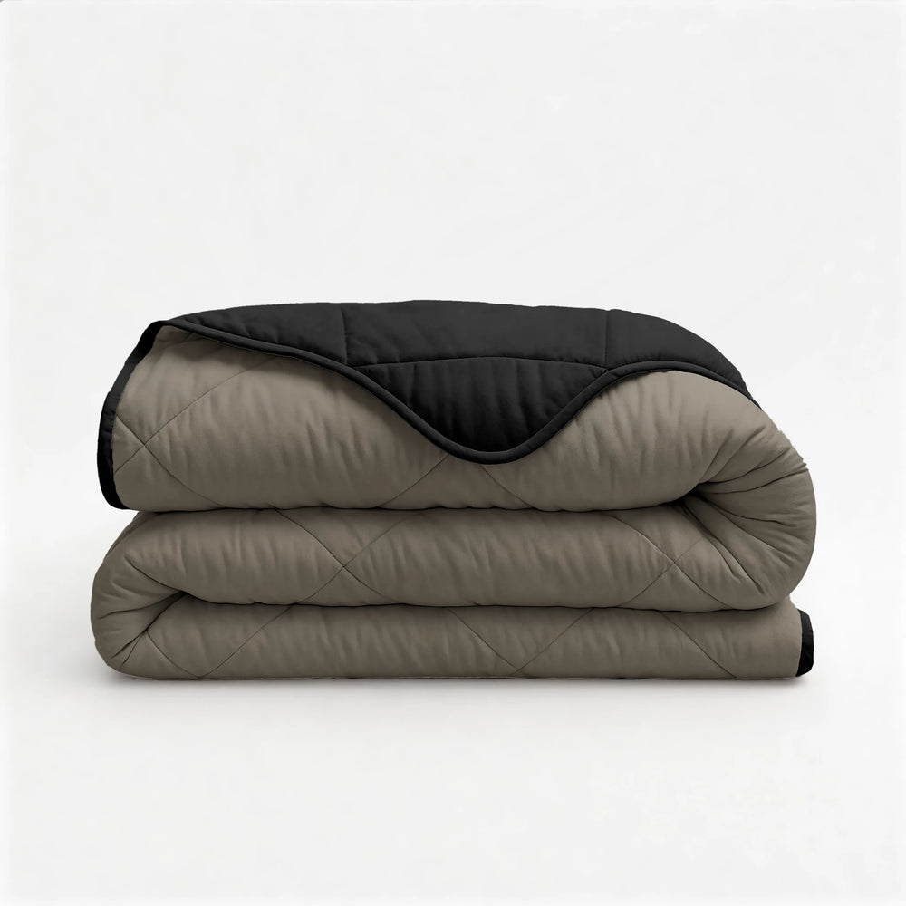 Sleeptime dekbed zonder overtrek incl. kussensloop - Zwart/Taupe