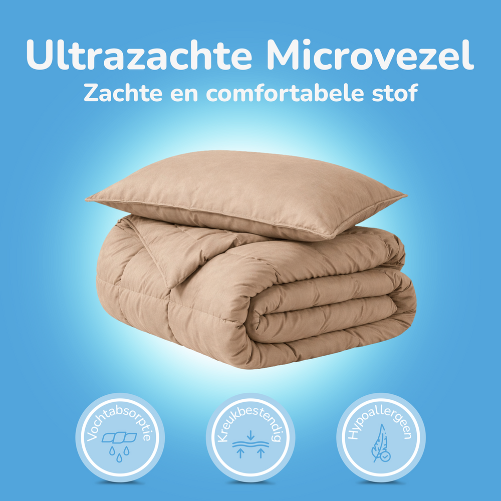 Decoware dekbed zonder overtrek incl. kussensloop - taupe