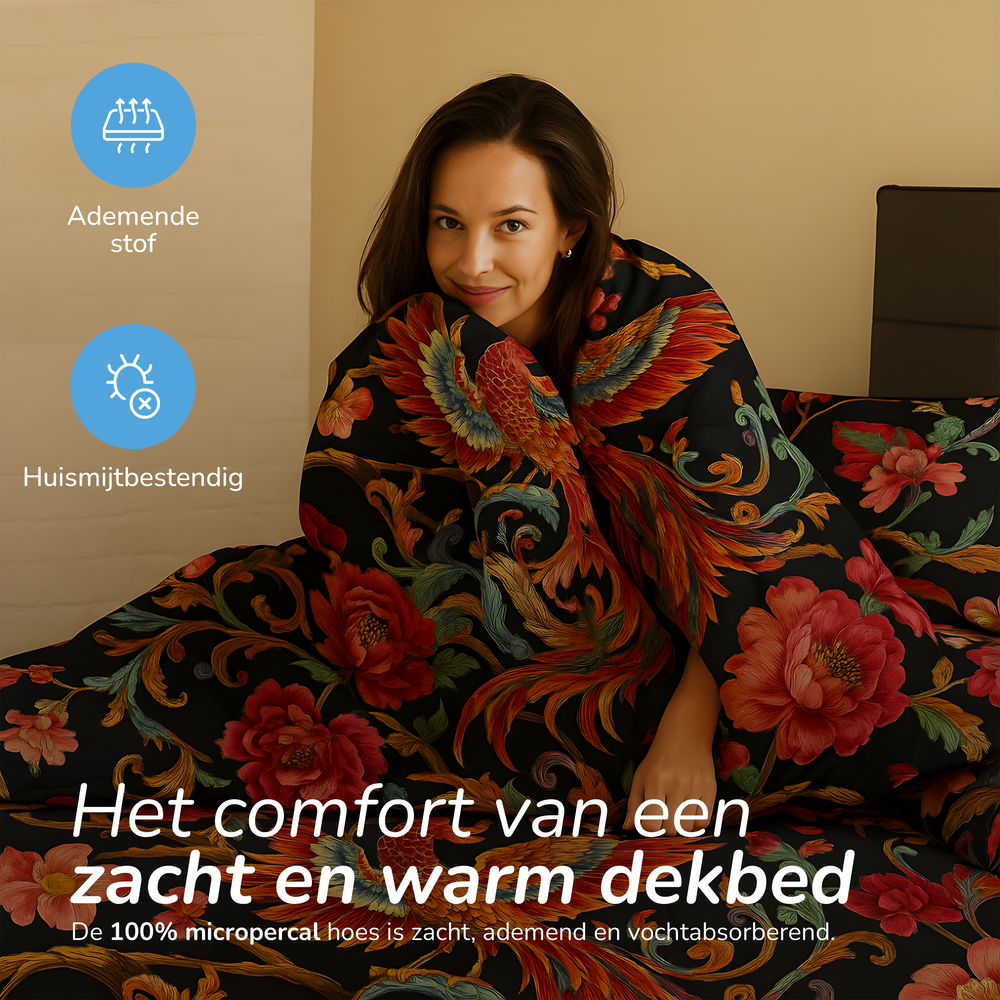Decoware dekbed zonder overtrek incl. kussensloop - Phoenix Bloom - 2-persoons (200x200 + 2st. 60x70 cm)