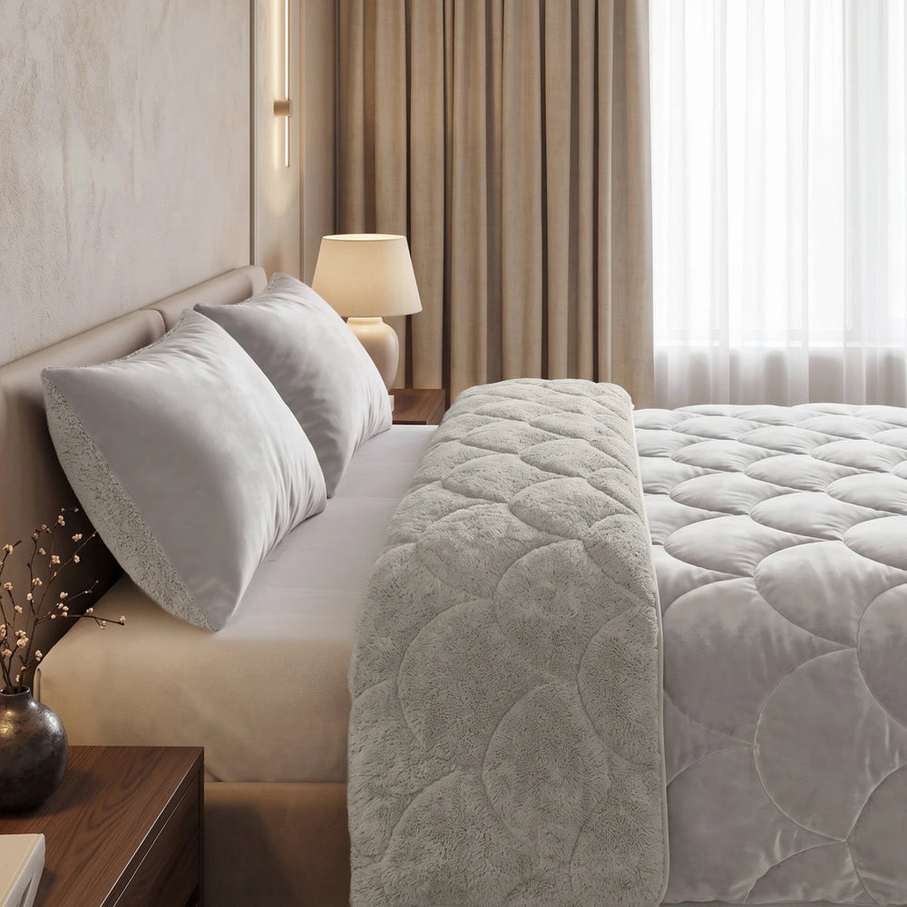 Sleeptime Lazy dekbed zonder overtrek Teddy/Velvet incl. kussensloop - Beige