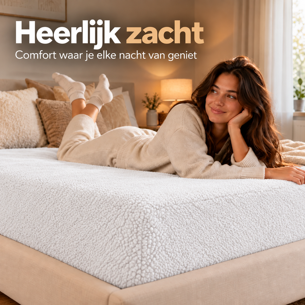 Teddy fleece hoeslaken - Wit