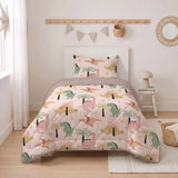 Sleeptime kinderdekbed zonder overtrek Dino - Zand - Incl. kussensloop - 140x200 cm