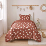 Sleeptime kinderdekbed zonder overtrek Hartjes - Rood - Incl. kussensloop - 140x200 cm