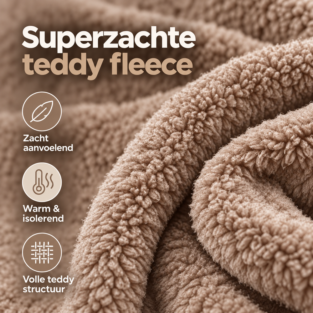 Teddy fleece hoeslaken - Taupe