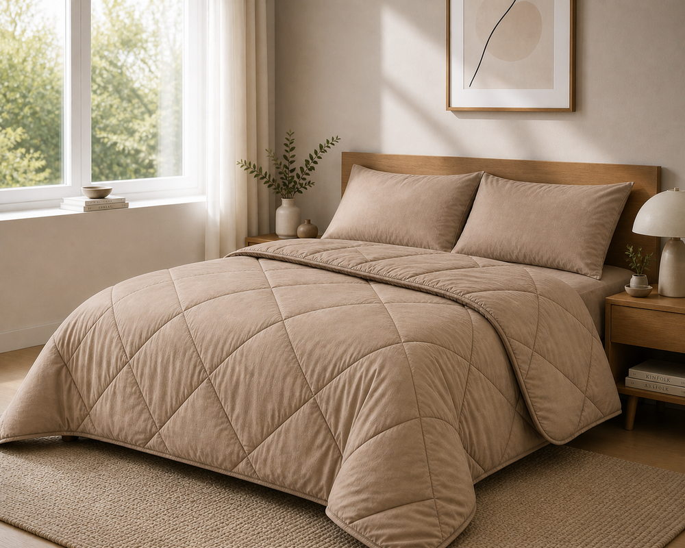 Decoware dekbed zonder overtrek incl. kussensloop - taupe