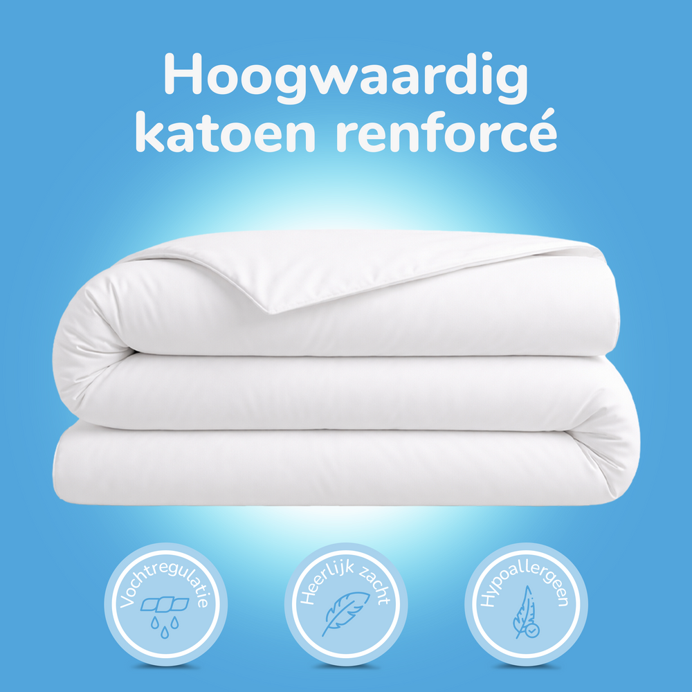 Decoware ledikant dekbedovertrek uni - wit - katoen