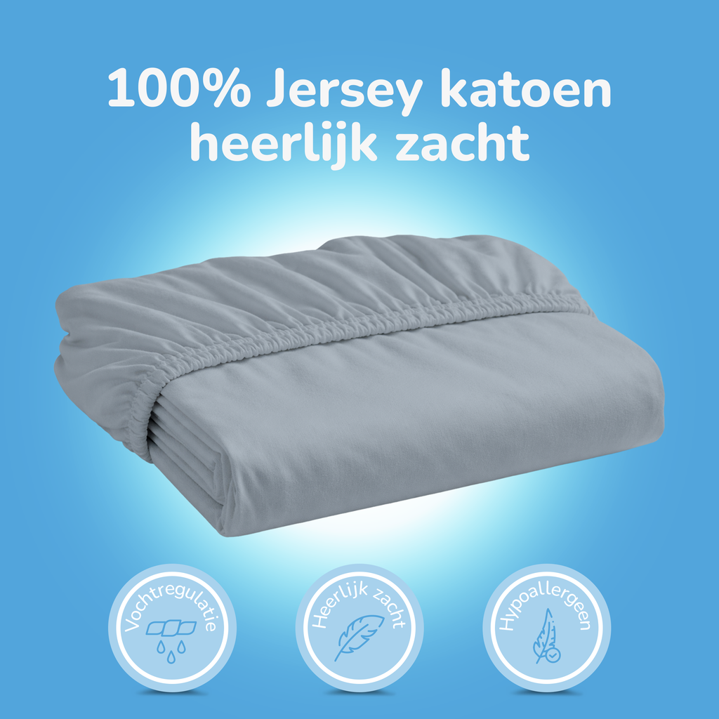 Hoeslaken - jersey - grijs