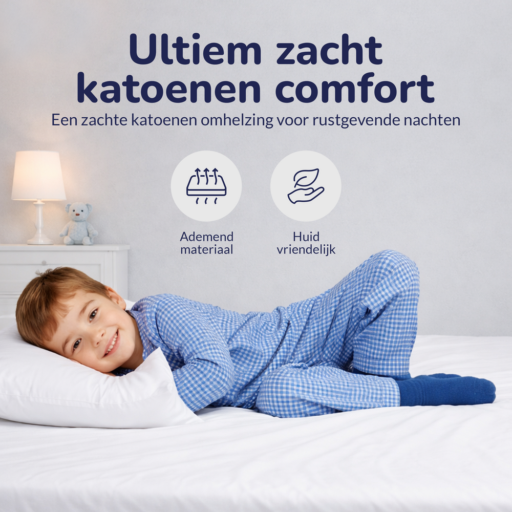 Hoeslaken peuter - katoen - wit - 70x150 cm