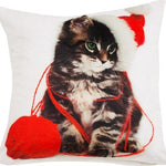 Kitten kerst sierkussenhoes 43x43 cm