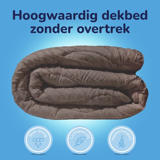 Decoware dekbed zonder overtrek incl. kussensloop - Tufted Waves - bruin