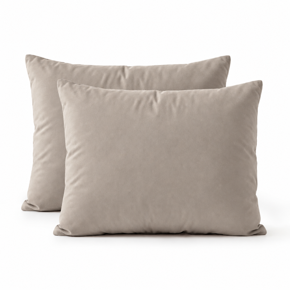 Gekleurd hoofdkussen 60x70cm - Taupe