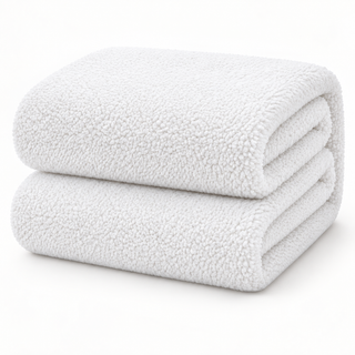Teddy fleece hoeslaken - Wit