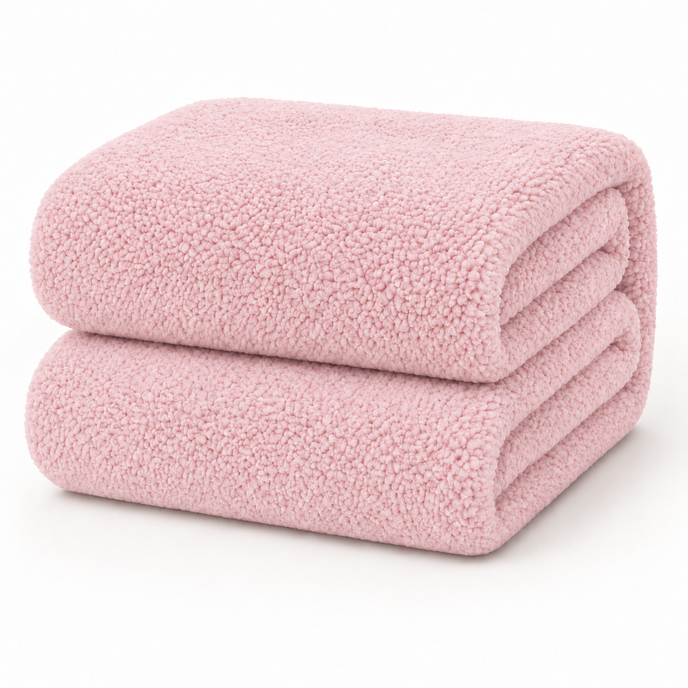 Teddy fleece hoeslaken - roze