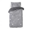 Teddy Fleece kinderdekbedovertrek - Glow in the dark - Stars - Grijs