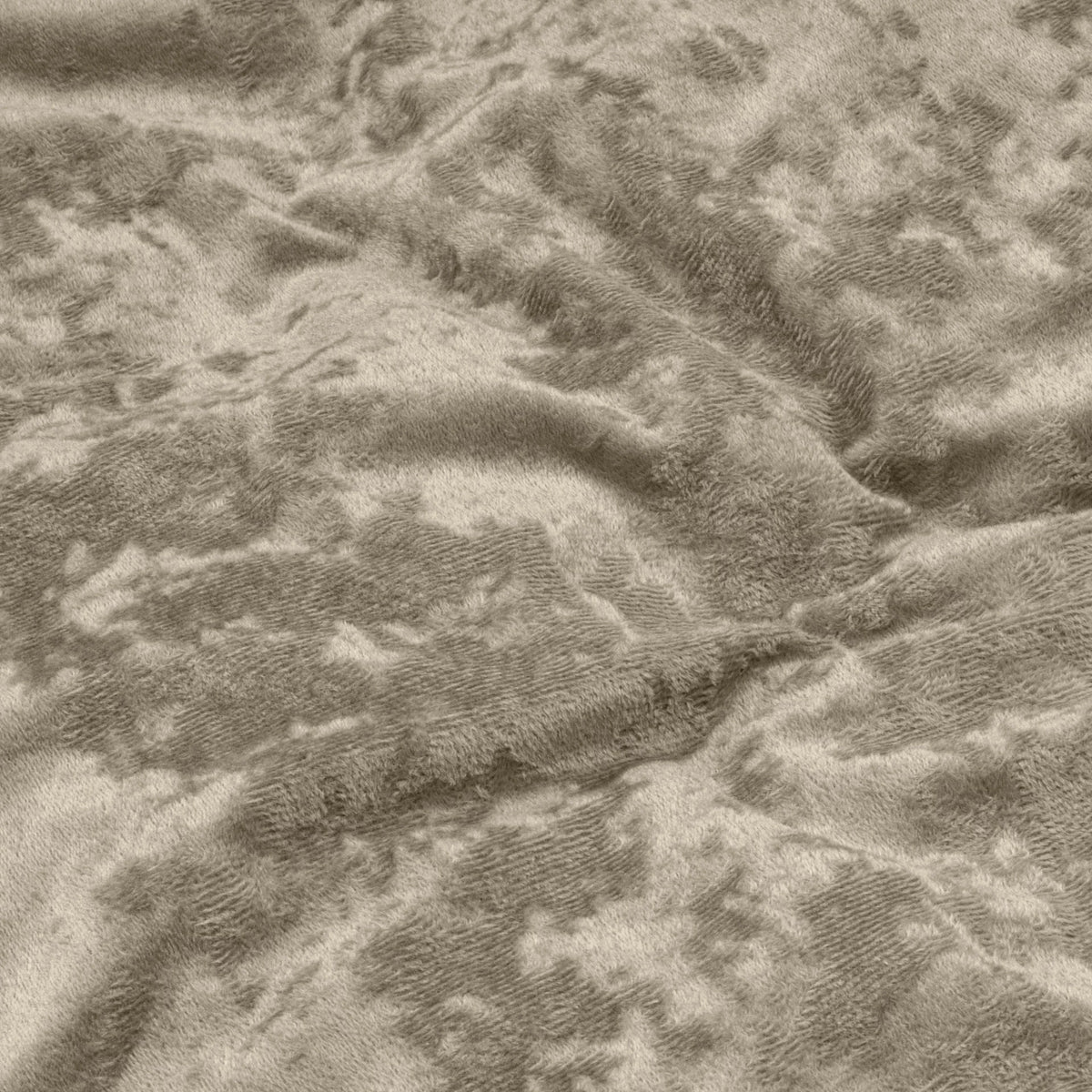 Velvet dekbedovertrek crushed - Grijs/Taupe - 1-persoons (140x220 + 60x70cm)
