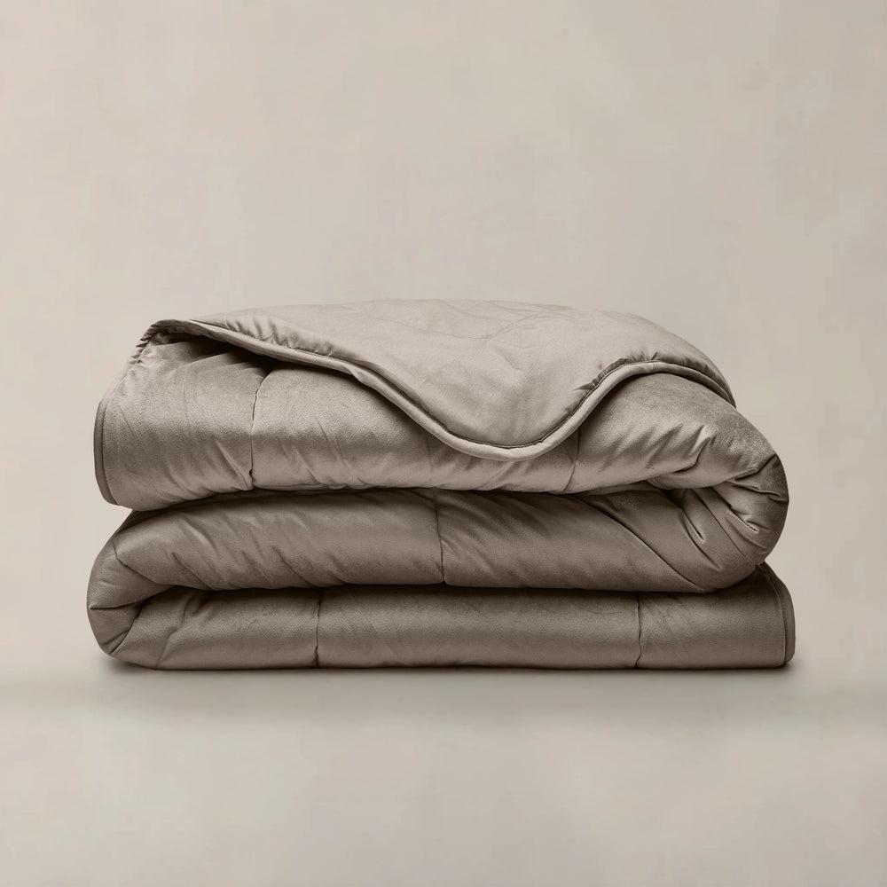 Sleeptime Velvet Lazy dekbed zonder overtrek excl. kussensloop - Taupe/Grijs - 140x200 cm