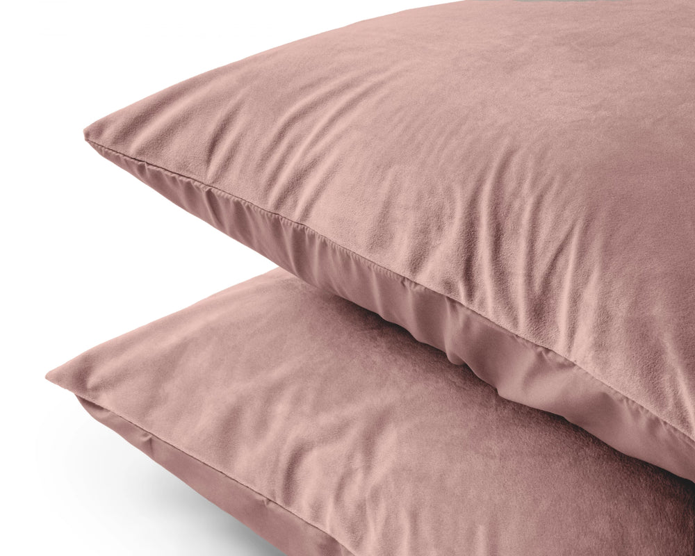 Roze kussenslopen - velvet (Per 2 st)