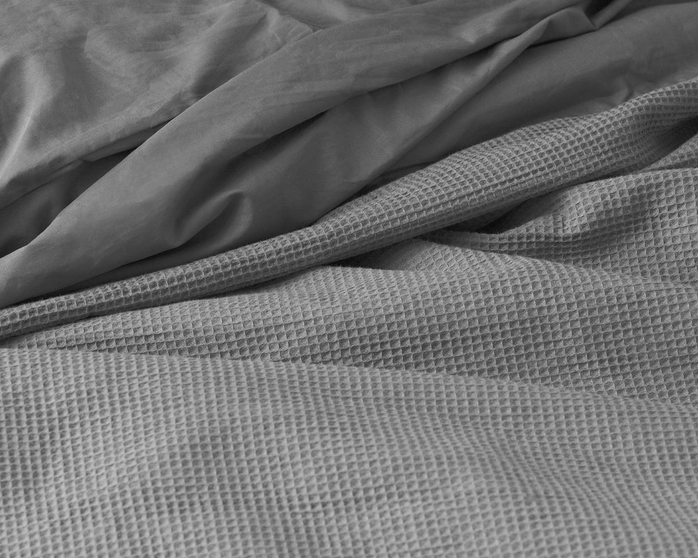 Primaviera Deluxe dekbedovertrek Waffle - grijs - katoen percale