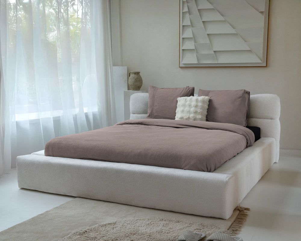 Primaviera Deluxe dekbedovertrek Waffle - taupe - katoen percale - 1-persoons (140x220 + 60x70 cm)