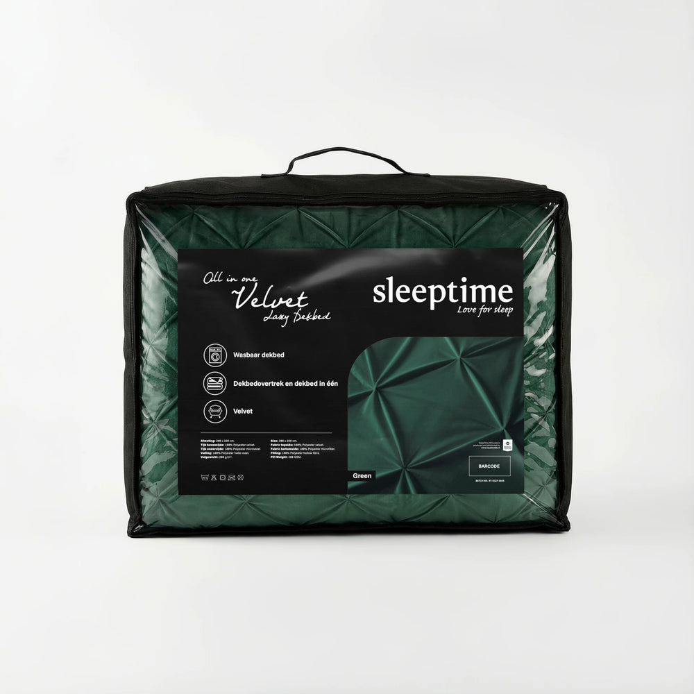 Sleeptime Lazy dekbed zonder overtrek Pintuck - Excl. kussensloop - Groen