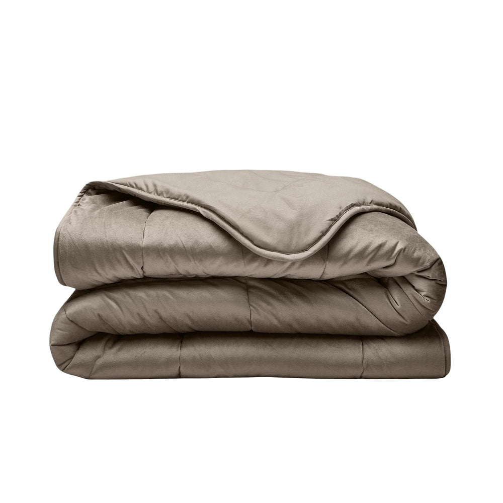 Sleeptime Velvet Lazy dekbed zonder overtrek excl. kussensloop - Taupe/Grijs - 140x200 cm