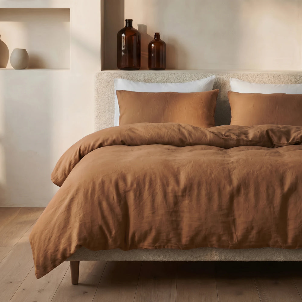 Dreamhouse dekbedovertrek Stone Washed - Katoen - Bruin