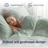 Dekbedovertrek Hotelstreep - lichtgroen - Katoensatijn