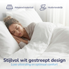 Hotelstreep dekbedovertrek - Wit - Katoensatijn