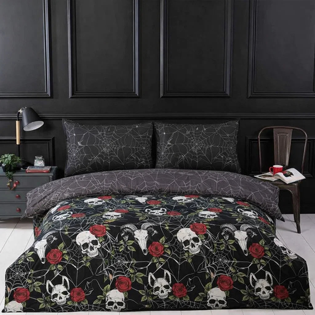 Decoware dekbedovertrek Skulls & Roses - microvezel