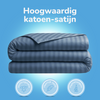 Dekbedovertrek Hotelstreep - blauw - katoensatijn