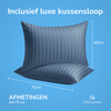Dekbedovertrek Hotelstreep - blauw - katoensatijn