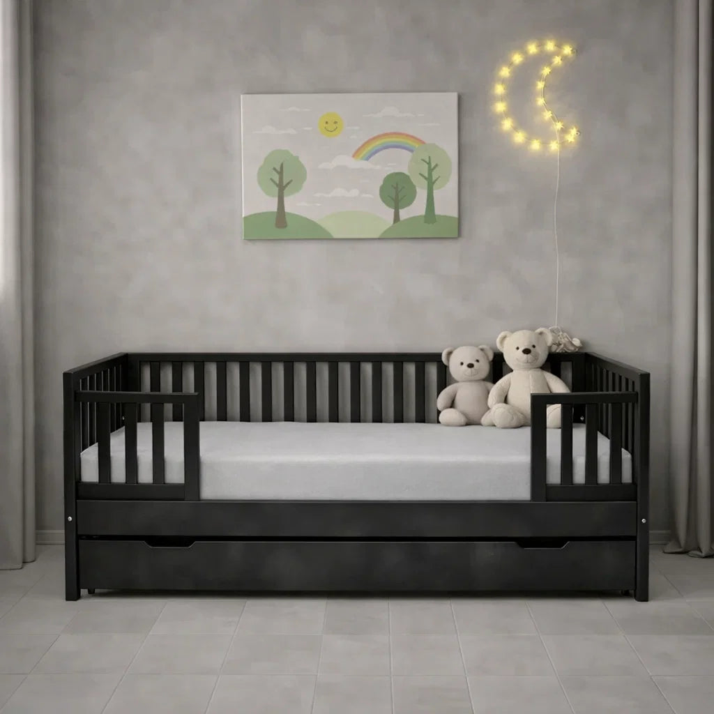 Hoeslaken peuter - katoen - grijs - 70x150 cm