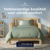 Decoware peuter dekbedovertrek Hotelstreep - lichtgroen  - katoensatijn