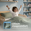 Decoware peuter dekbedovertrek Hotelstreep - lichtgroen  - katoensatijn