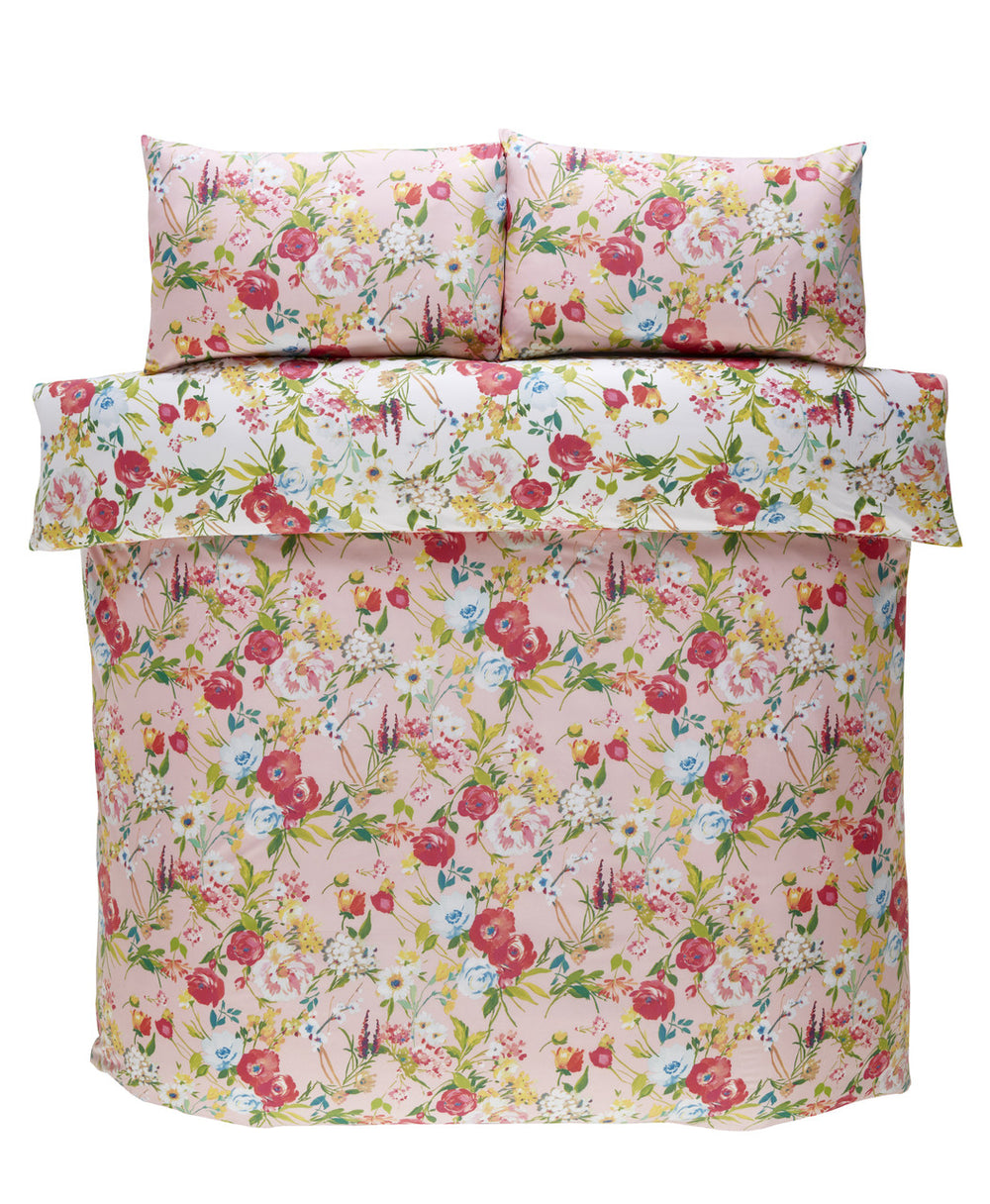 So Soft dekbedovertrek Ashbourne roze - microvezel - Lits-jumeaux