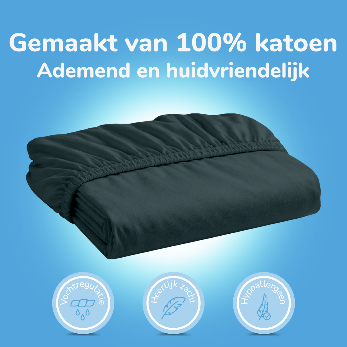 Hoeslaken - Katoen  - Donkergroen