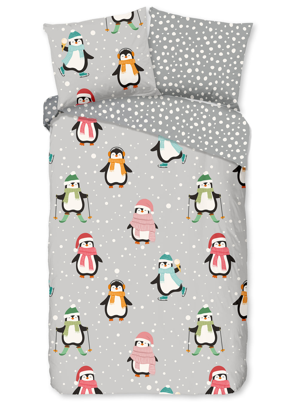 Good morning kinderdekbedovertrek Liam pinguin - flanel katoen
