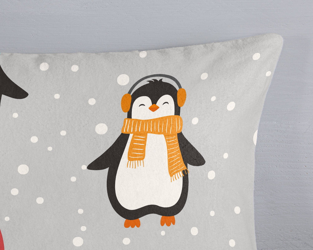 Good morning kinderdekbedovertrek Liam pinguin - flanel katoen