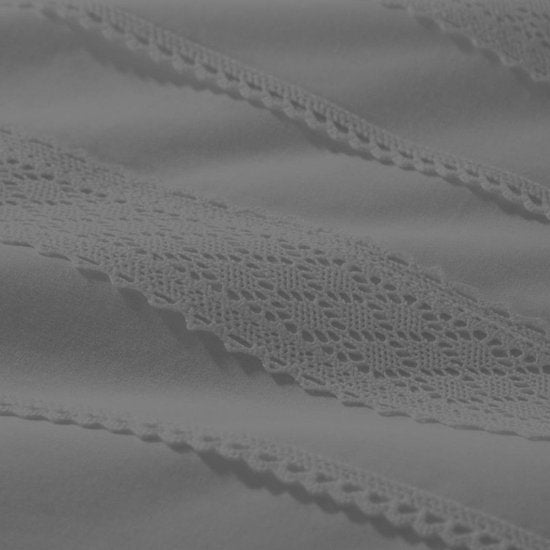 Papillon dekbedovertrek Madrid grijs - Katoen percal - 1-persoons (140x220 + 60x70cm)