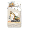 Good Morning kinderdekbedovertrek Excavator - katoen