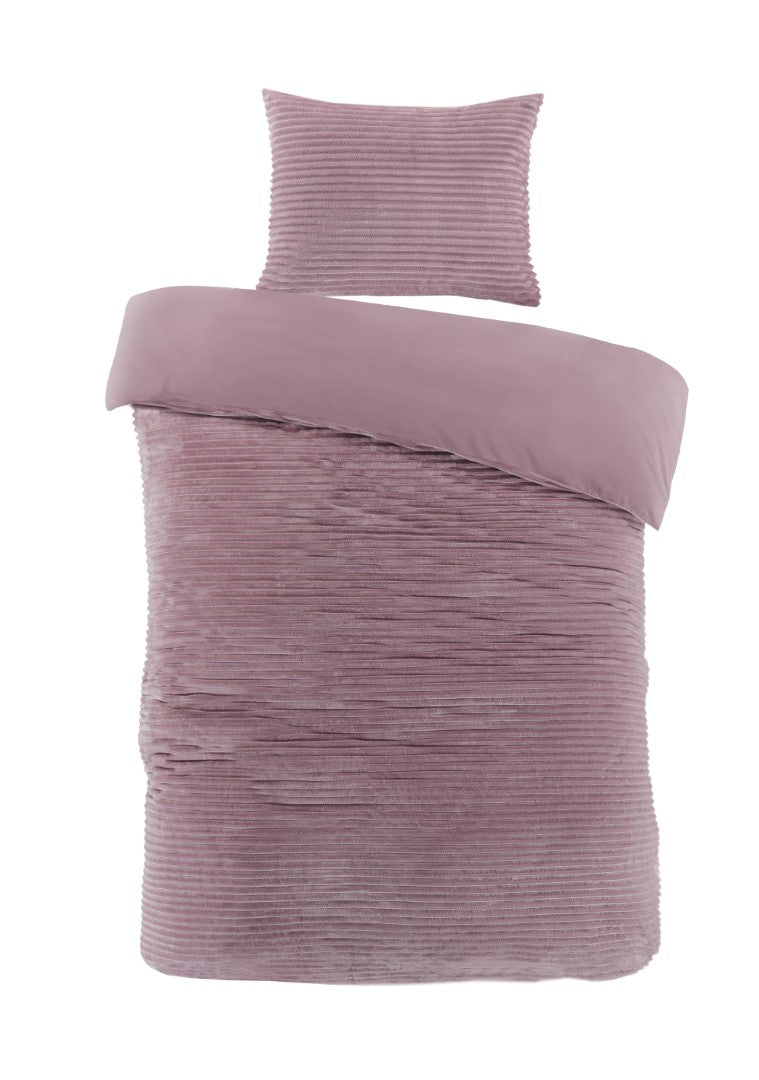 Papillon Teddy Rib Fleece dekbedovertrek Dorit - roze