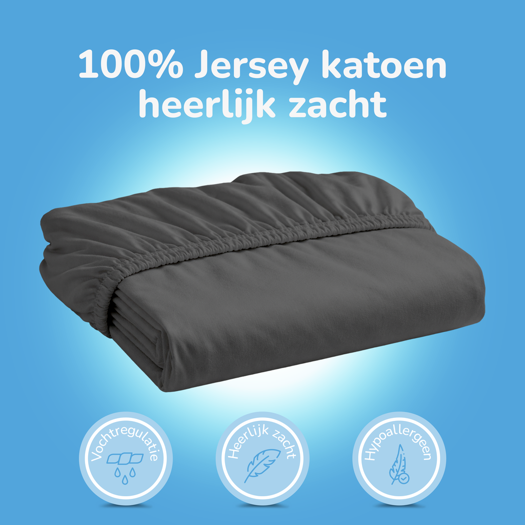 Hoeslaken - Jersey - Antraciet