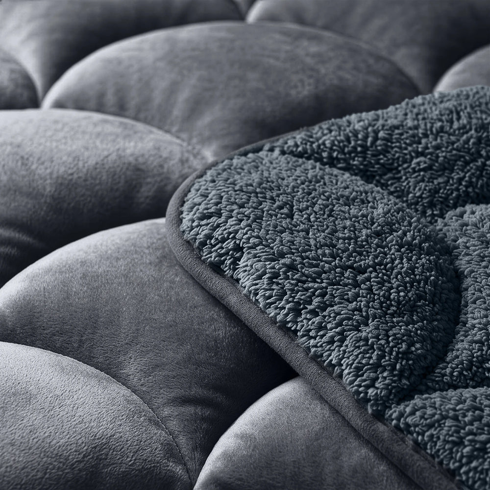 Sleeptime Lazy dekbed zonder overtrek Teddy/Velvet incl. kussensloop - Antraciet