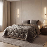 Sleeptime Lazy dekbed zonder overtrek Teddy/Velvet incl. kussensloop - Bruin