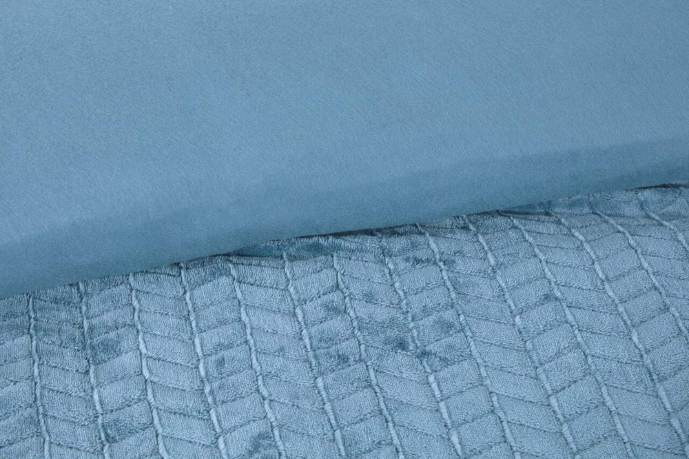 So Soft dekbedovertrek Chevron Teddy fleece - blauw