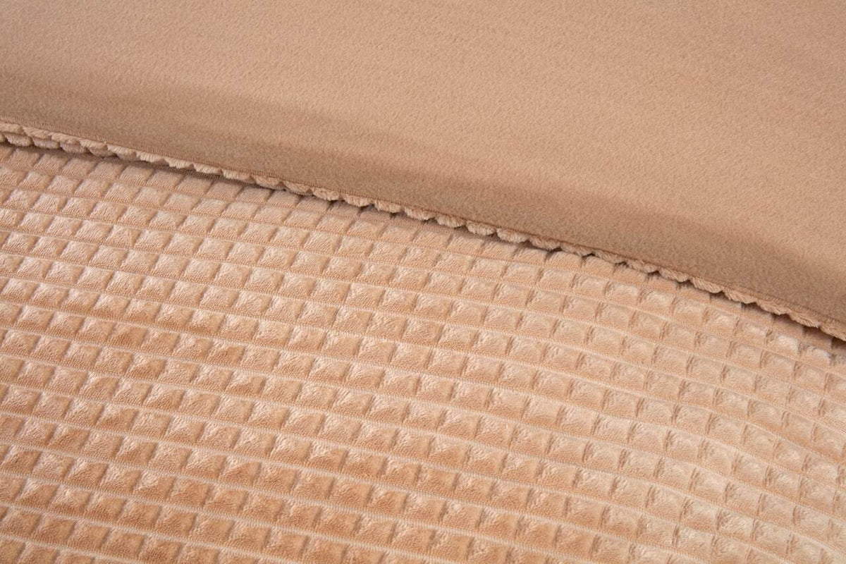 So Soft dekbedovertrek Waffle Teddy - Latte