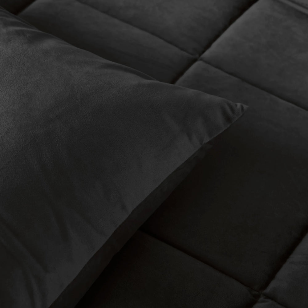 Sleeptime Velvet Lazy dekbed zonder overtrek - excl. kussensloop - zwart - 140x200 cm