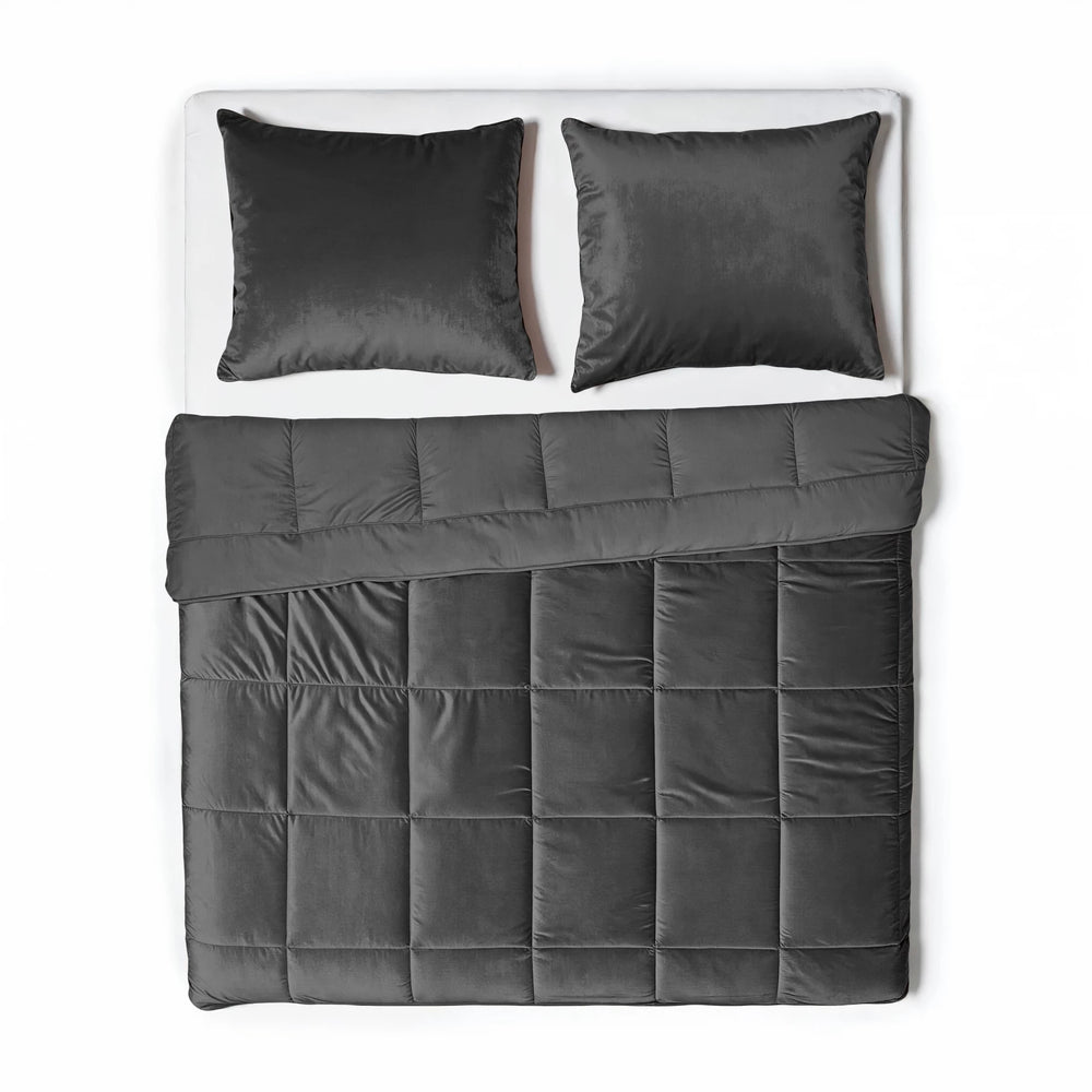 Sleeptime Velvet Lazy dekbed zonder overtrek excl. kussensloop - Antraciet - 240x200 cm