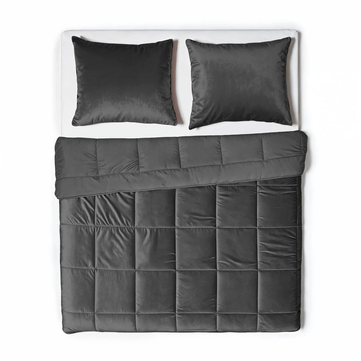 Sleeptime Velvet Lazy dekbed zonder overtrek excl. kussensloop - Antraciet - 240x200 cm