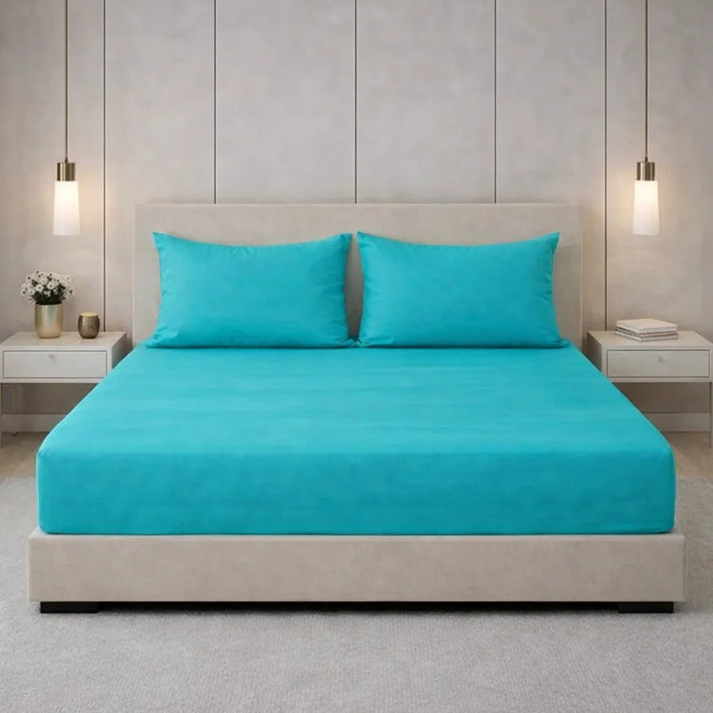 Hoeslaken - jersey - aqua